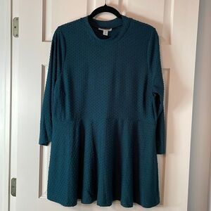 Motherhood Maternity Teal Textured 3/4 Sleeve Shirt Top Size XL